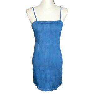 Blue Denim Dress Forever 21 Women's Size Small Stretchy Spaghetti Strap Mini